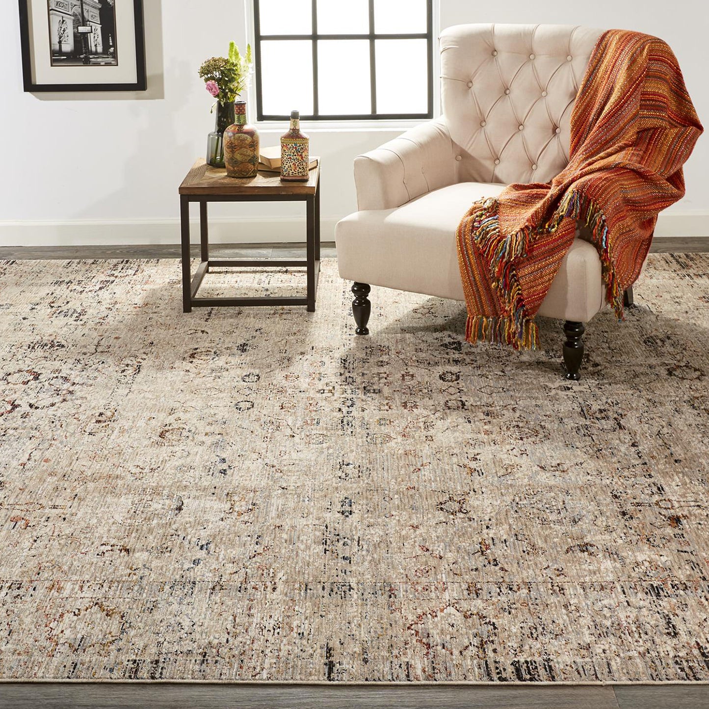 Caprio 3958F Machine Made Synthetic Blend Indoor Area Rug by Feizy Rugs