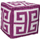 Outdoor Pillows AS555 Synthetic Blend Greek Key Outdoor Pouf From Mina Victory By Nourison Rugs