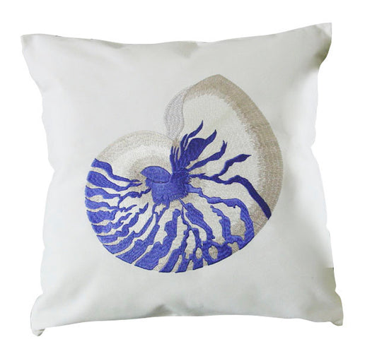 Outdoor Pillows L1298 Synthetic Blend Blue Conch Throw Pillow From Mina Victory By Nourison Rugs