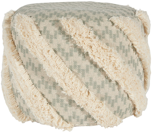Life Styles SH032 Cotton Diagonal Tufted Pouf Pouf From Mina Victory By Nourison Rugs