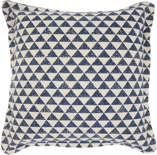 Life Styles DL559 Cotton Printed Triangles Throw Pillow From Mina Victory By Nourison Rugs