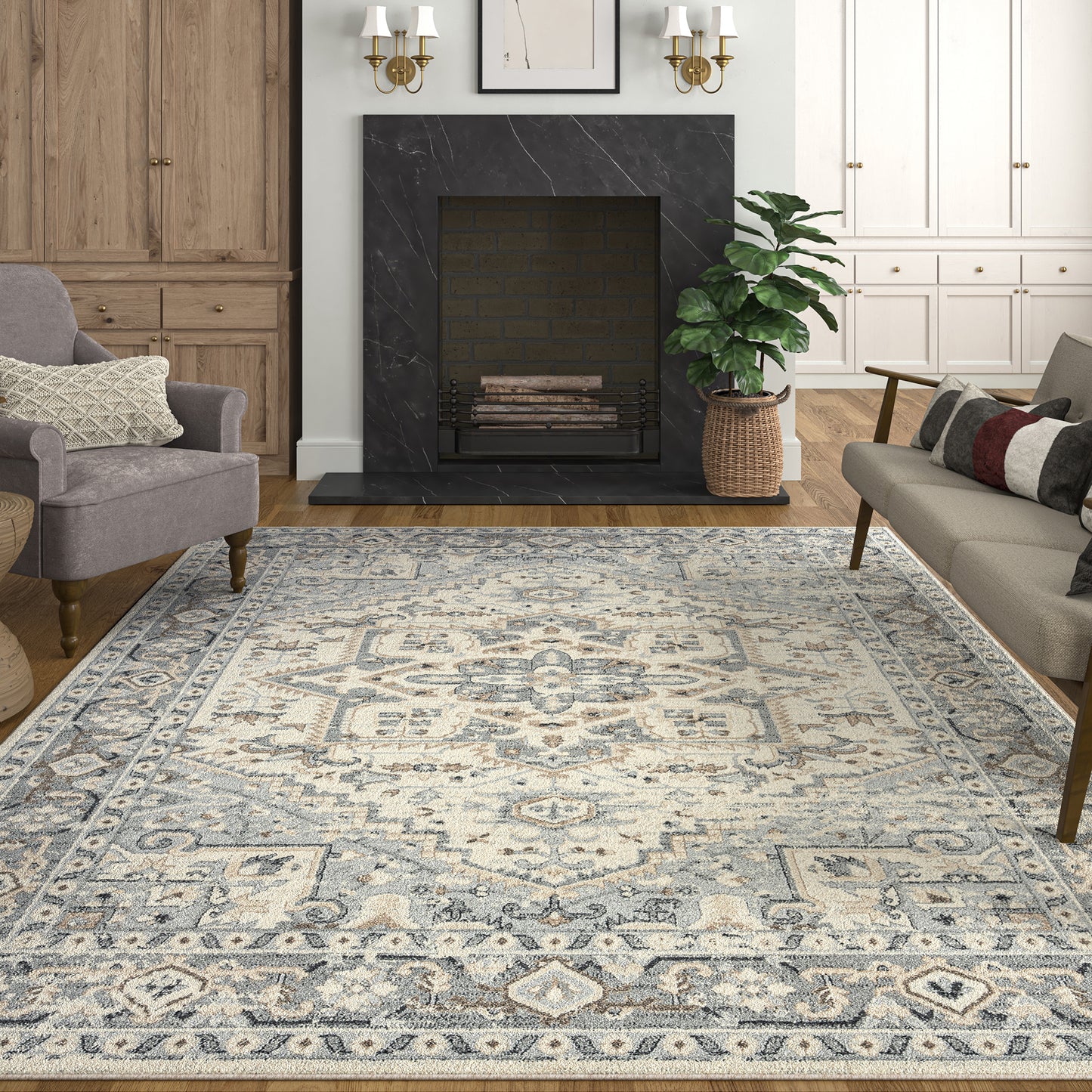 Tuscany-TUS12 Cut Pile Synthetic Blend Indoor Area Rug by Tayse Rugs