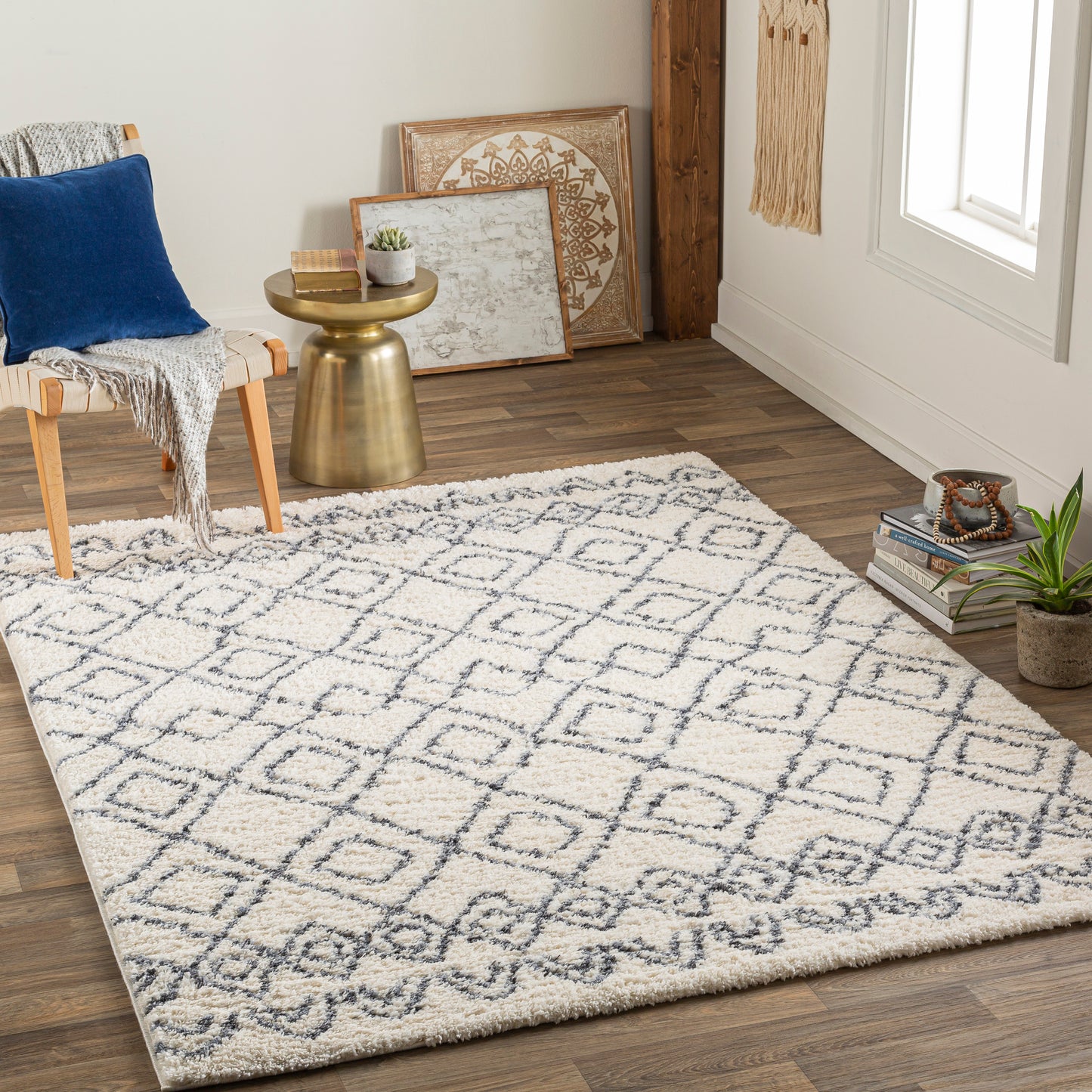 Puffy shag 30676 Machine Woven Synthetic Blend Indoor Area Rug by Surya Rugs