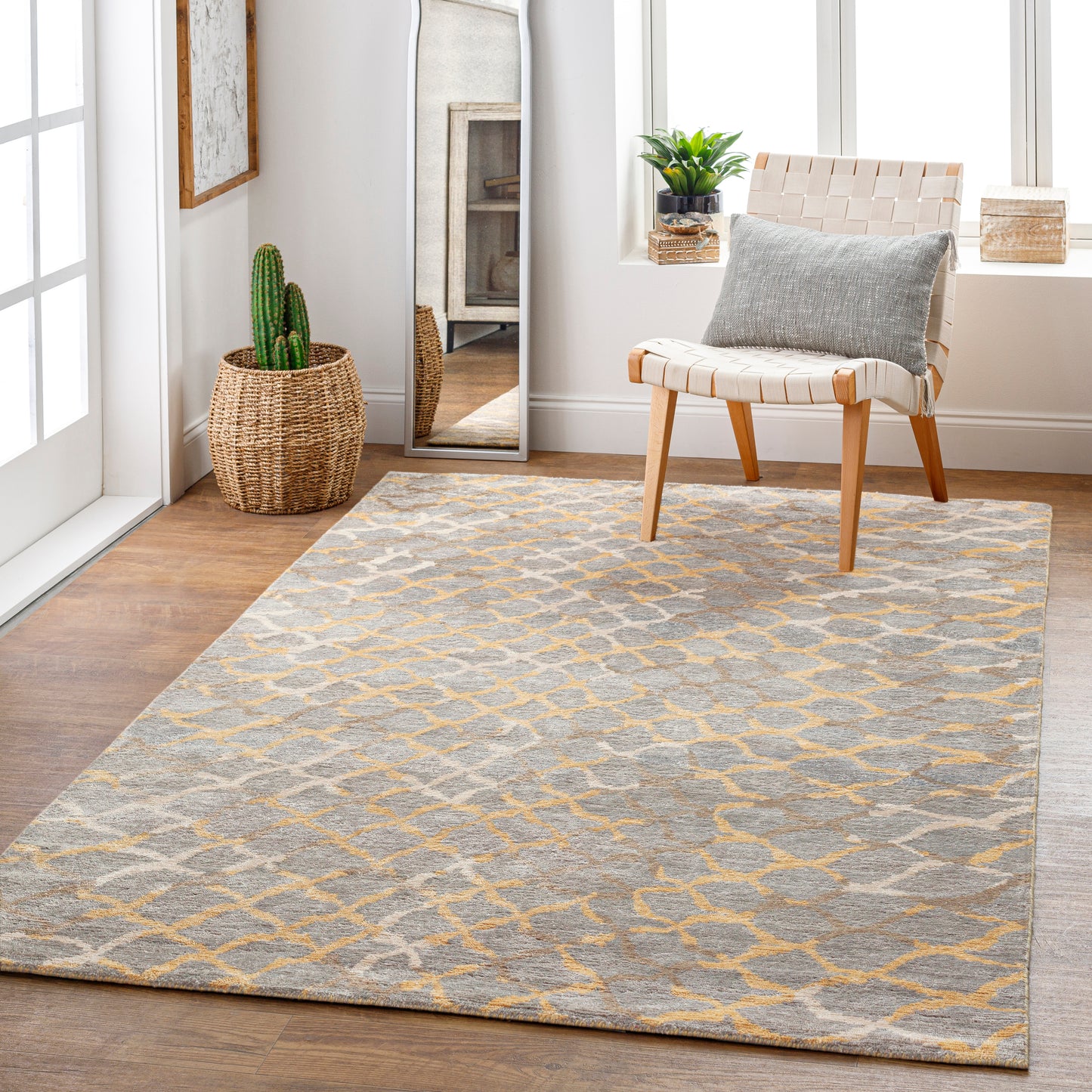 Platinum 736 Hand Knotted Synthetic Blend Indoor Area Rug by Surya Rugs