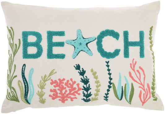 Life Styles L0224 Cotton Towel Emb Beach Throw Pillow From Mina Victory By Nourison Rugs