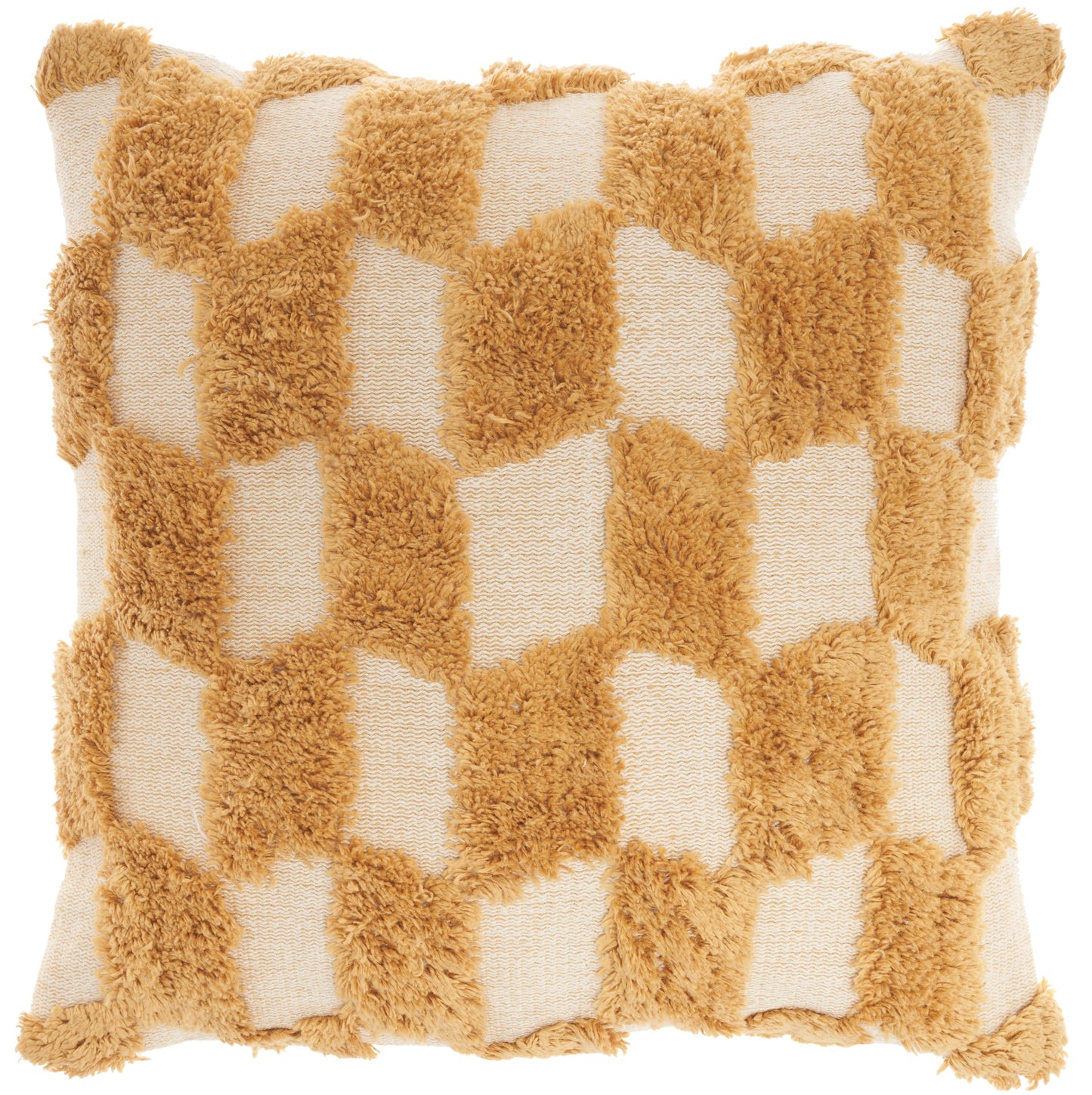 Nicole Curtis Pillow RC116 Cotton Tufted Diag Checkers Throw Pillow From Nicole Curtis By Nourison Rugs