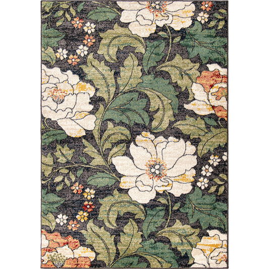 Orian Rugs Simply Southern Cottage Jefferson Floral ASC/JEFL Multi Onyx Area Rug