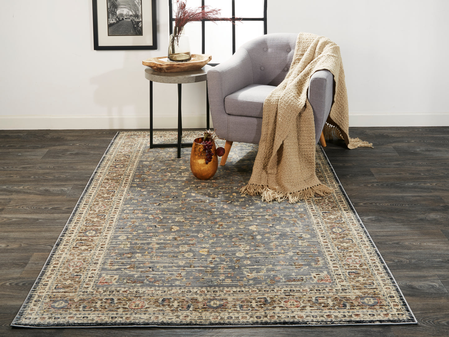 Grayson 3914F Machine Made Synthetic Blend Indoor Area Rug by Feizy Rugs