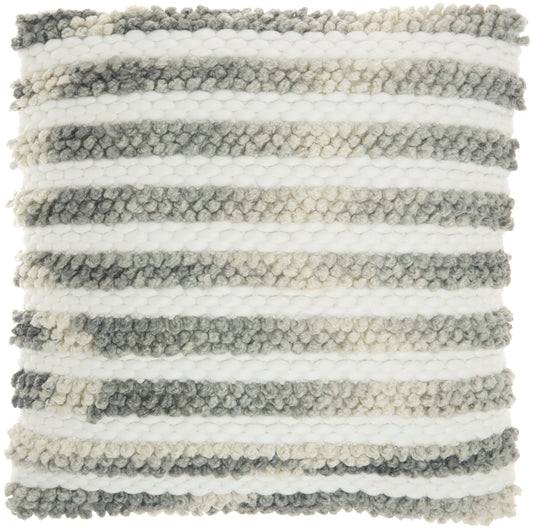 Life Styles DC308 Synthetic Blend Ombre Woven Stripes Throw Pillow From Mina Victory By Nourison Rugs
