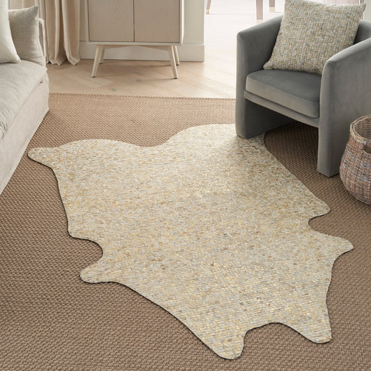 Couture Rug S0018 Leather Tiles Hair On Lthr Decorative Rug From Mina Victory By Nourison Rugs