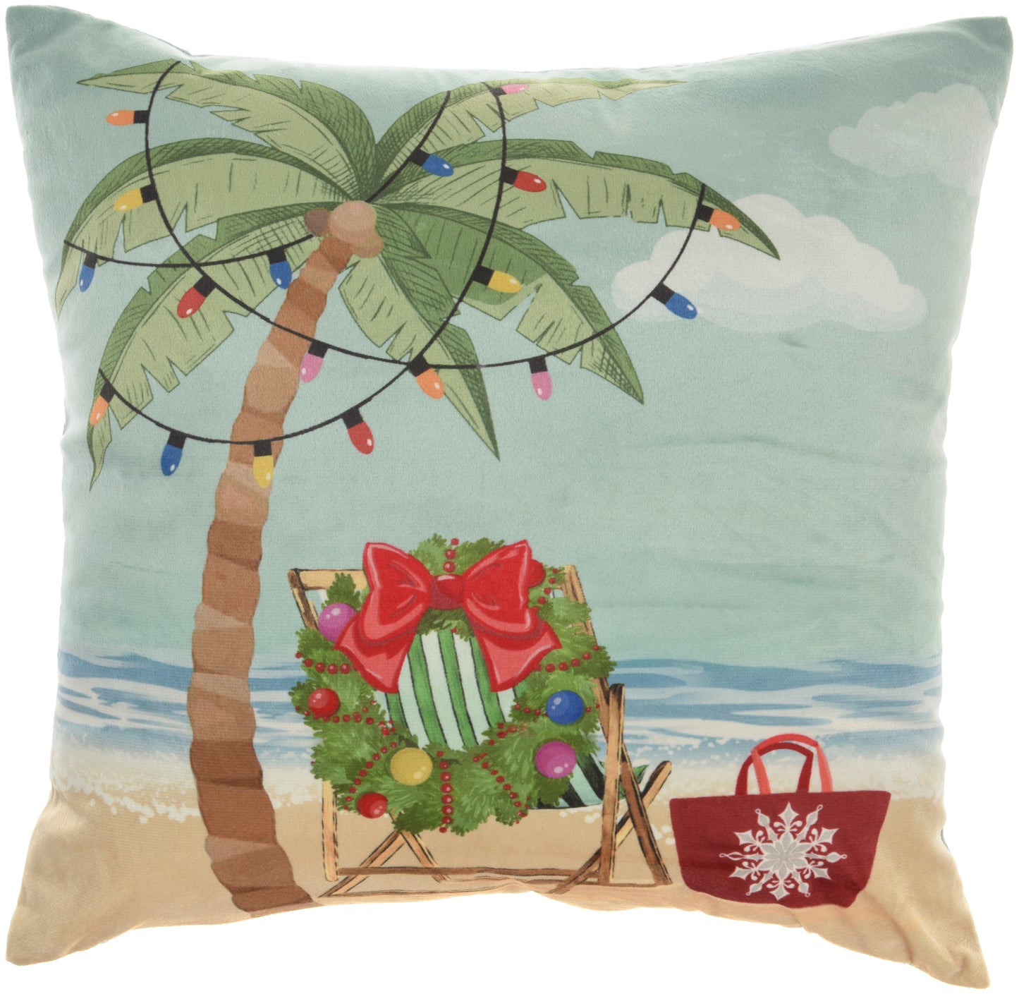 Holiday Pillows L0319 Synthetic Blend Light Up Beach Throw Pillow From Mina Victory By Nourison Rugs