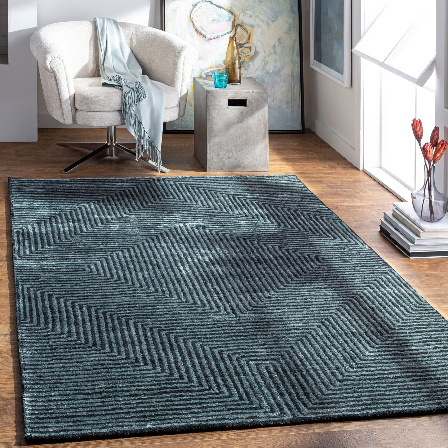 Quartz 12961 Hand Tufted Synthetic Blend Indoor Area Rug by Surya Rugs