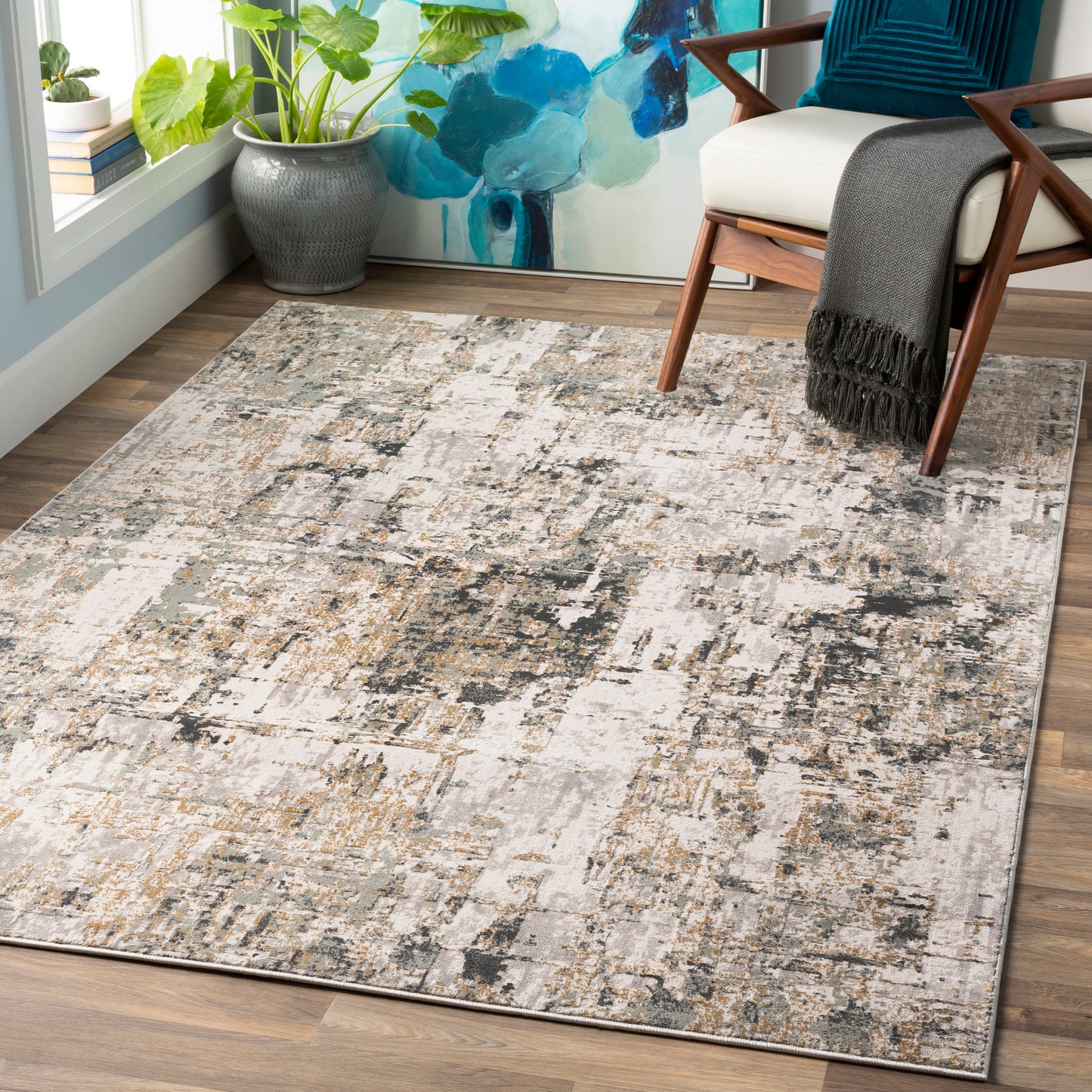 Quatro 23014 Machine Woven Synthetic Blend Indoor Area Rug by Surya Rugs