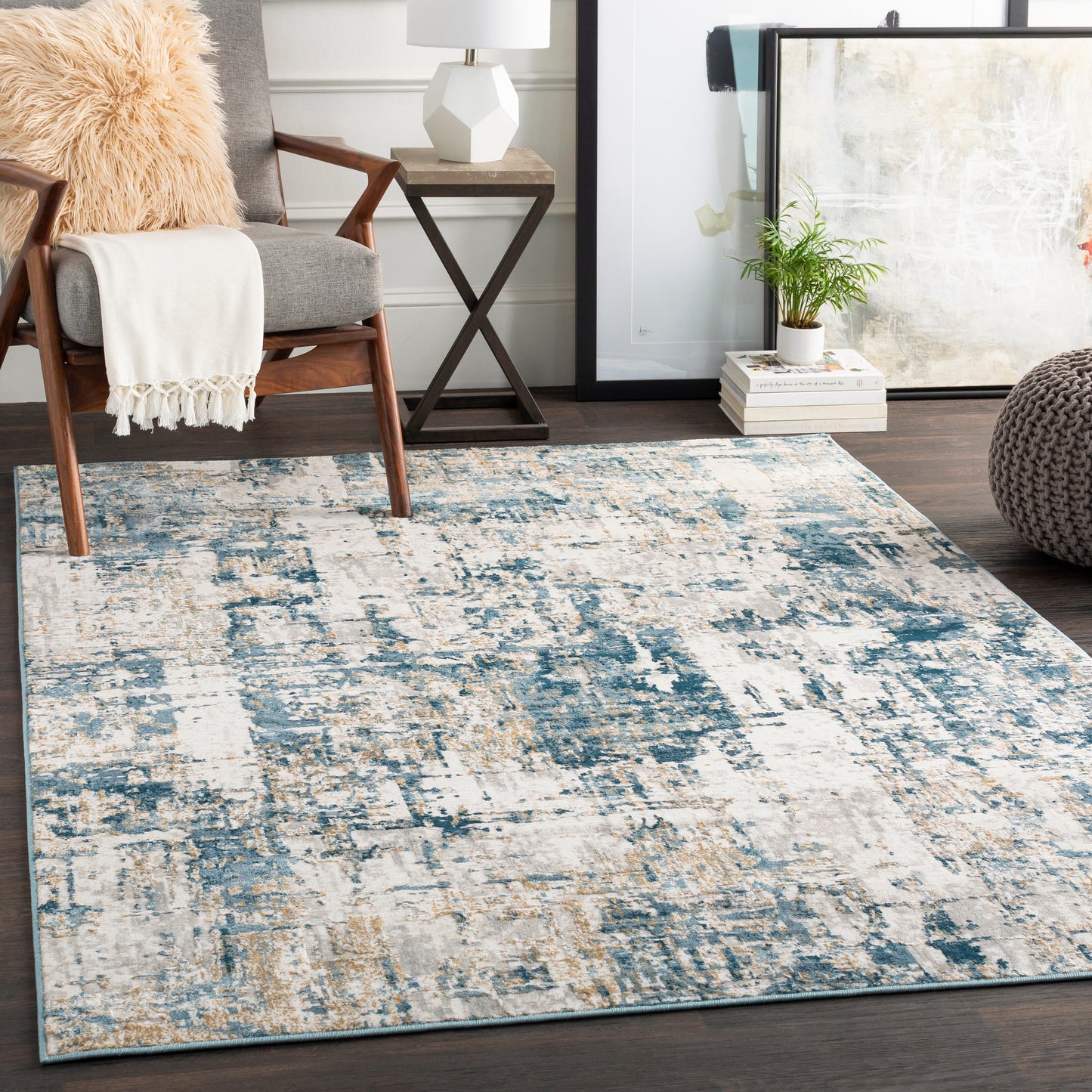 Quatro 23014 Machine Woven Synthetic Blend Indoor Area Rug by Surya Rugs