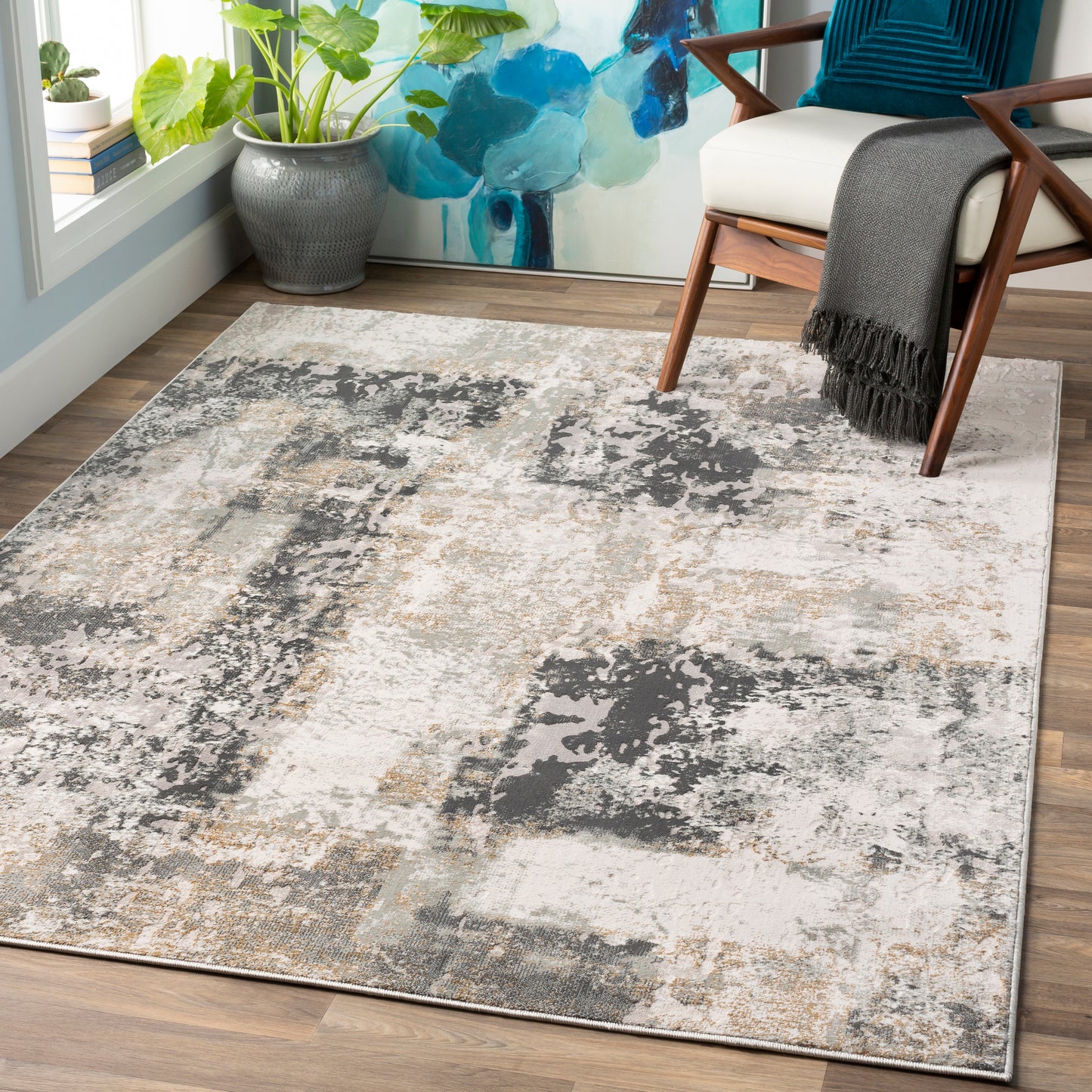 Quatro 23018 Machine Woven Synthetic Blend Indoor Area Rug by Surya Rugs