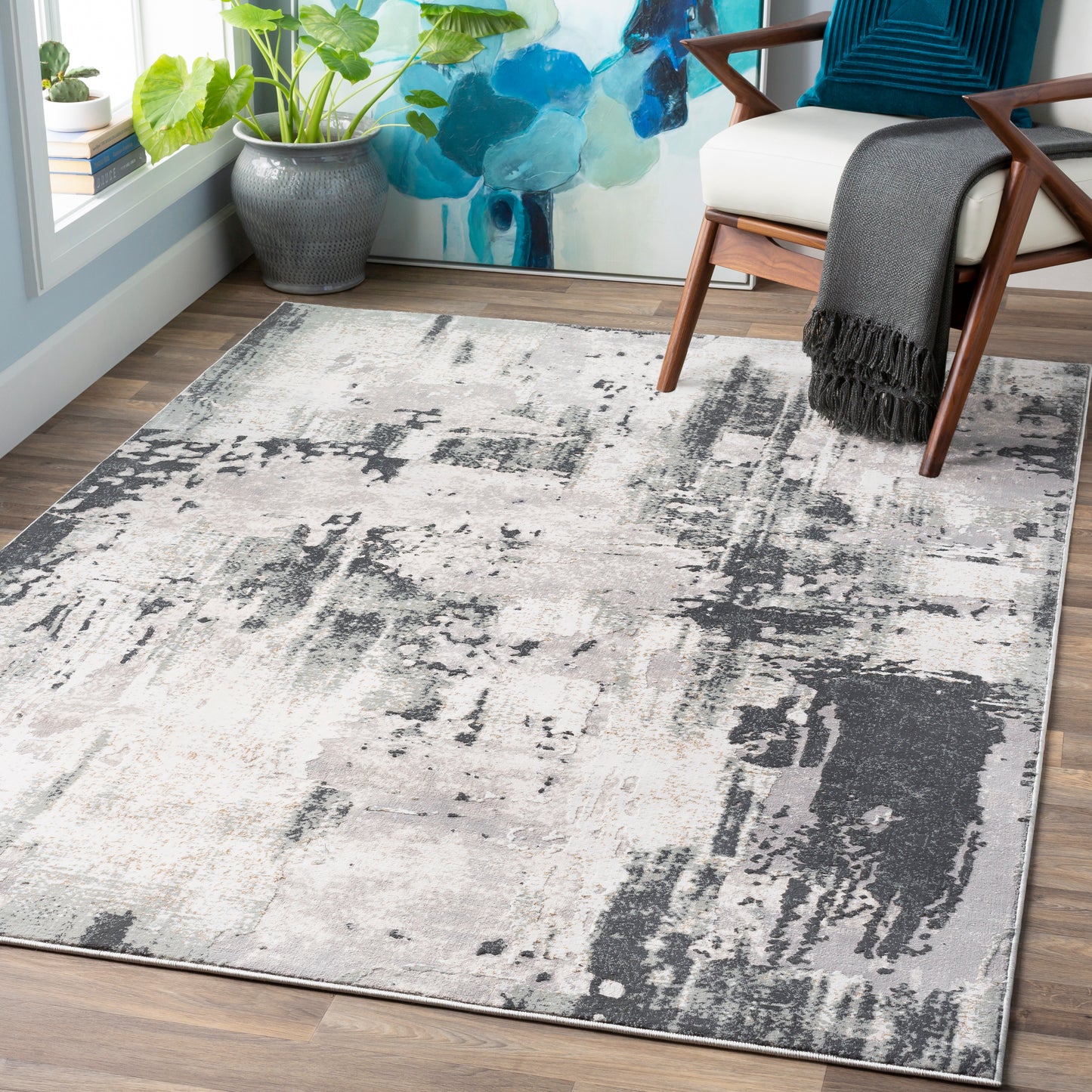 Quatro 23019 Machine Woven Synthetic Blend Indoor Area Rug by Surya Rugs