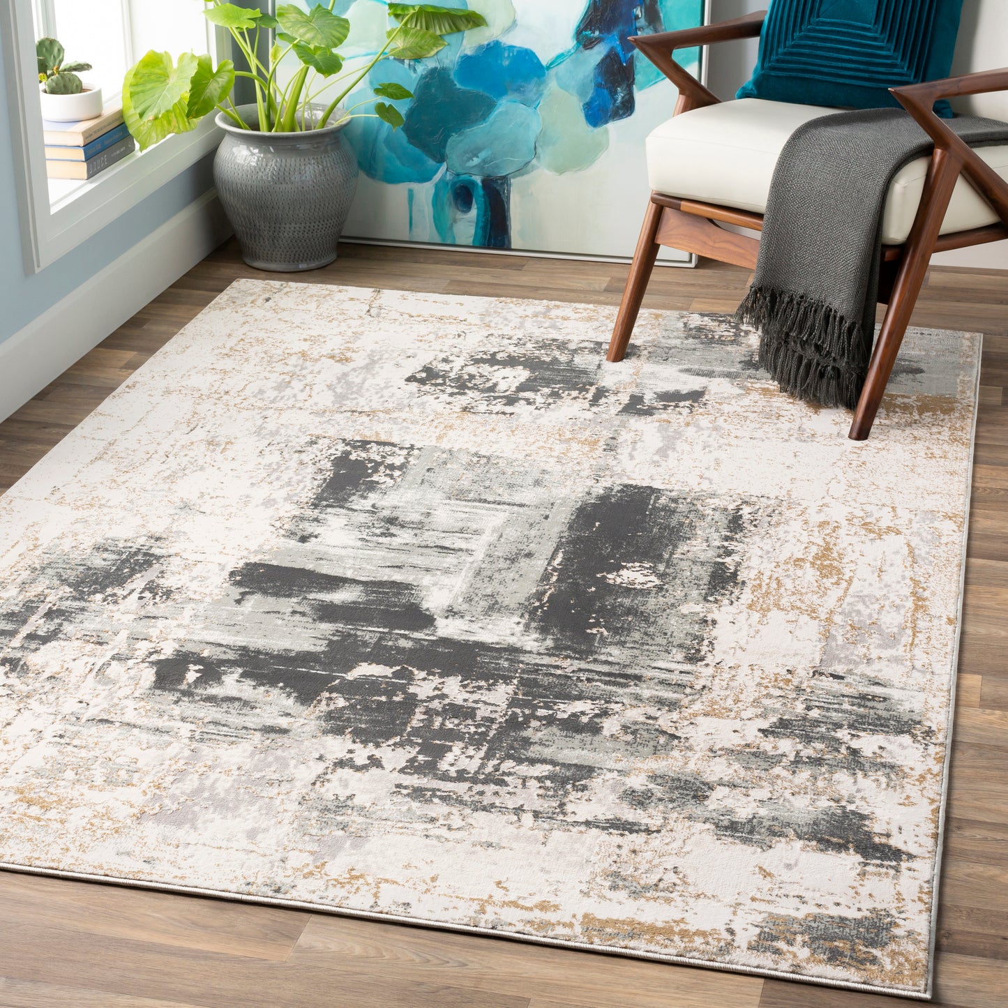 Quatro 23020 Machine Woven Synthetic Blend Indoor Area Rug by Surya Rugs