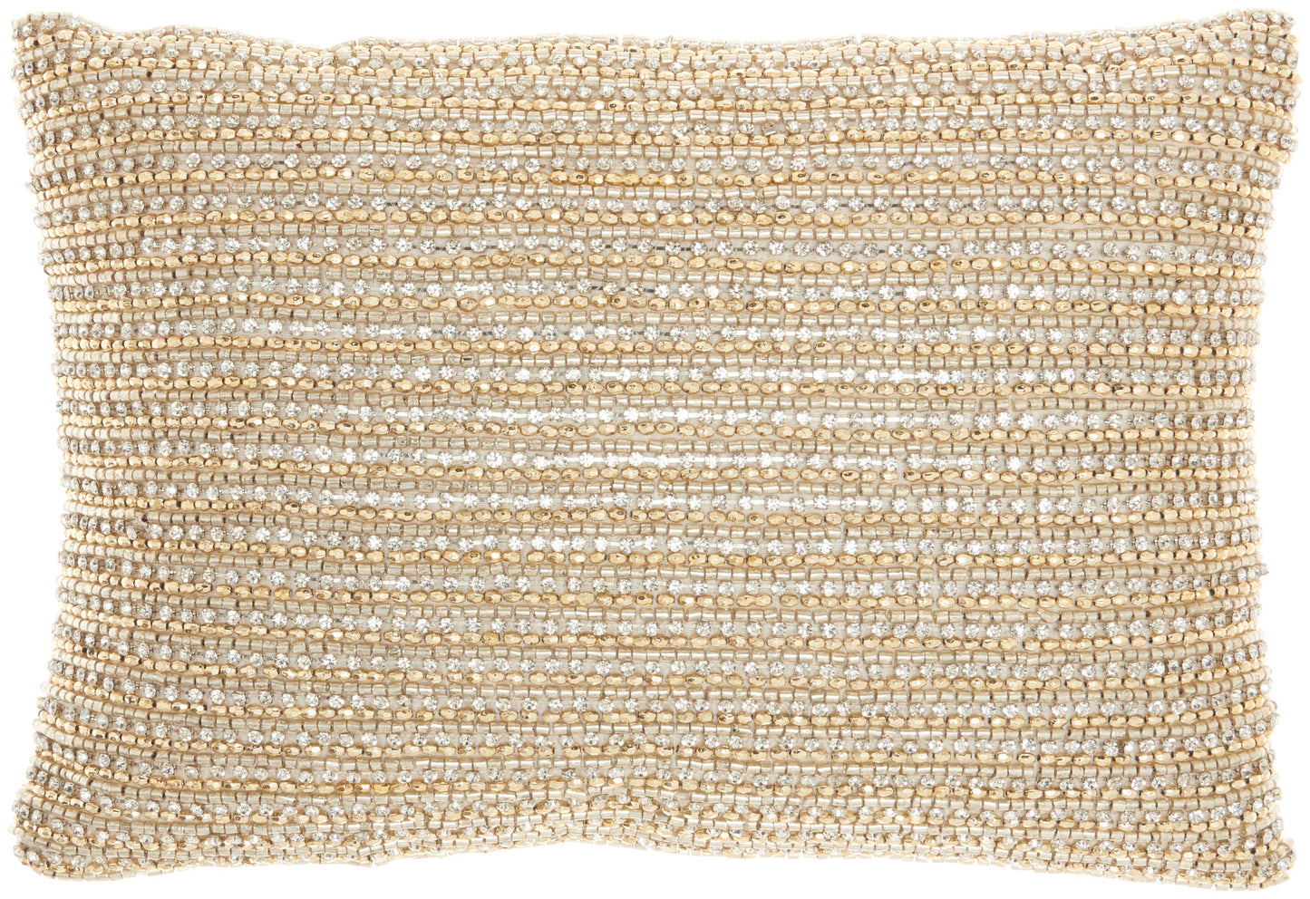 Luminescence Z0735 Cotton Beaded Horiz Stripes Throw Pillow From Mina Victory By Nourison Rugs