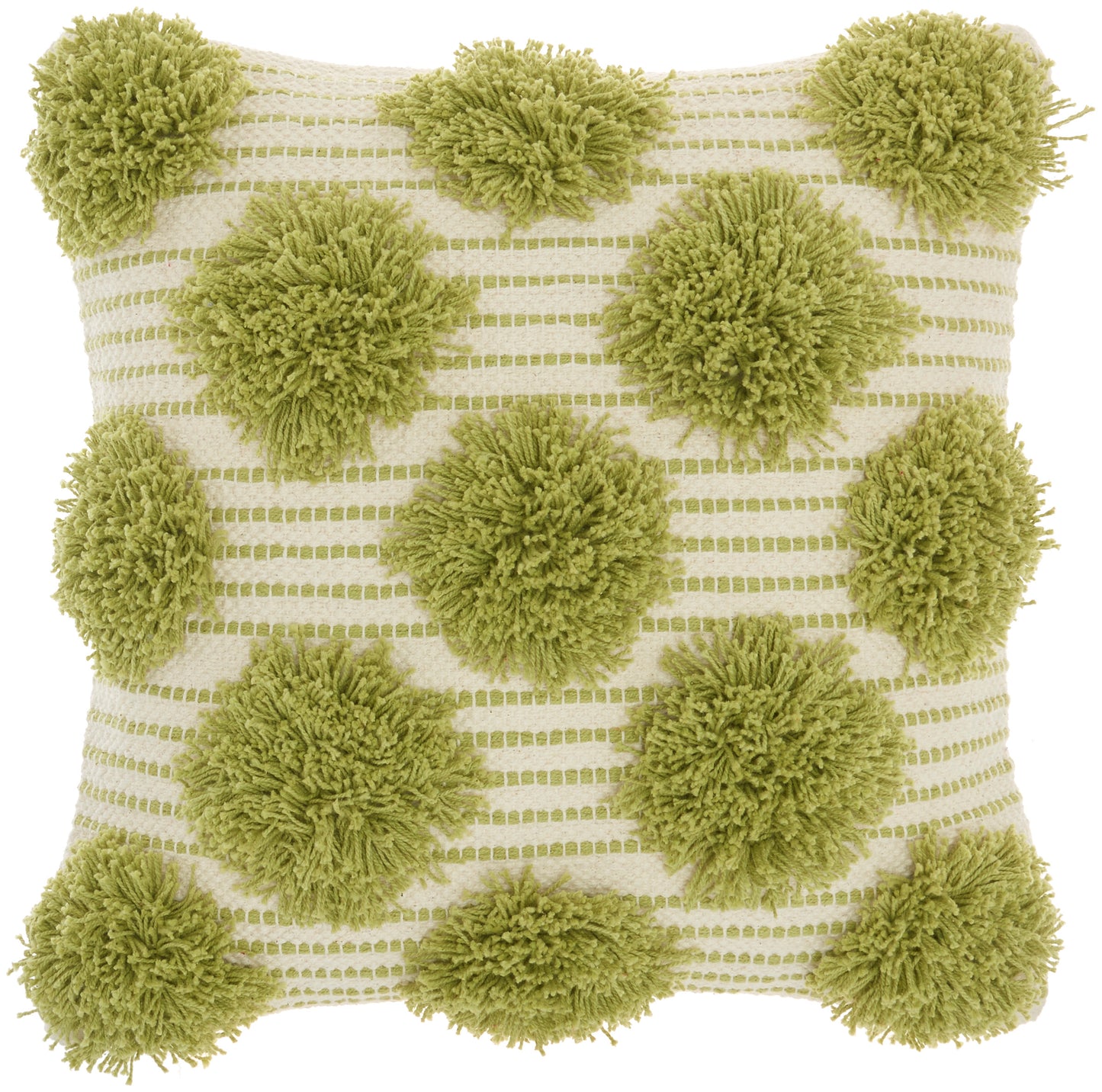 Life Styles GC575 Cotton Tufted Pom Poms Throw Pillow From Mina Victory By Nourison Rugs