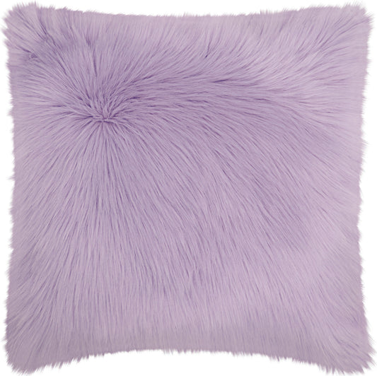 Nourison Rugs Mina Victory Faux Fur FL101 Remen Poly Faux Fur Lavender Throw Pillow