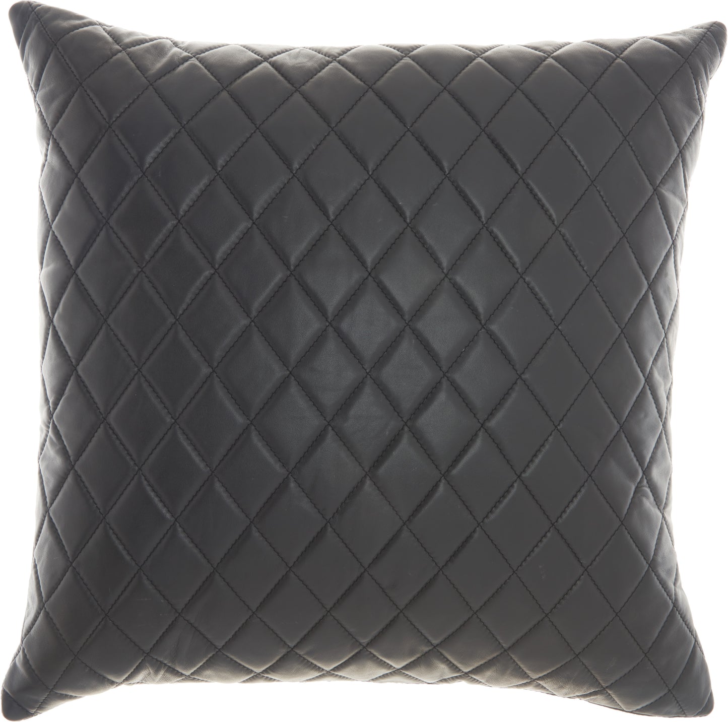 Couture Nat Hide PD031 Leather Quilted Leather Throw Pillow From Mina Victory By Nourison Rugs