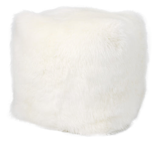 Fur FL100 Synthetic Blend Remen Poly Faux Fur Pouf From Mina Victory By Nourison Rugs