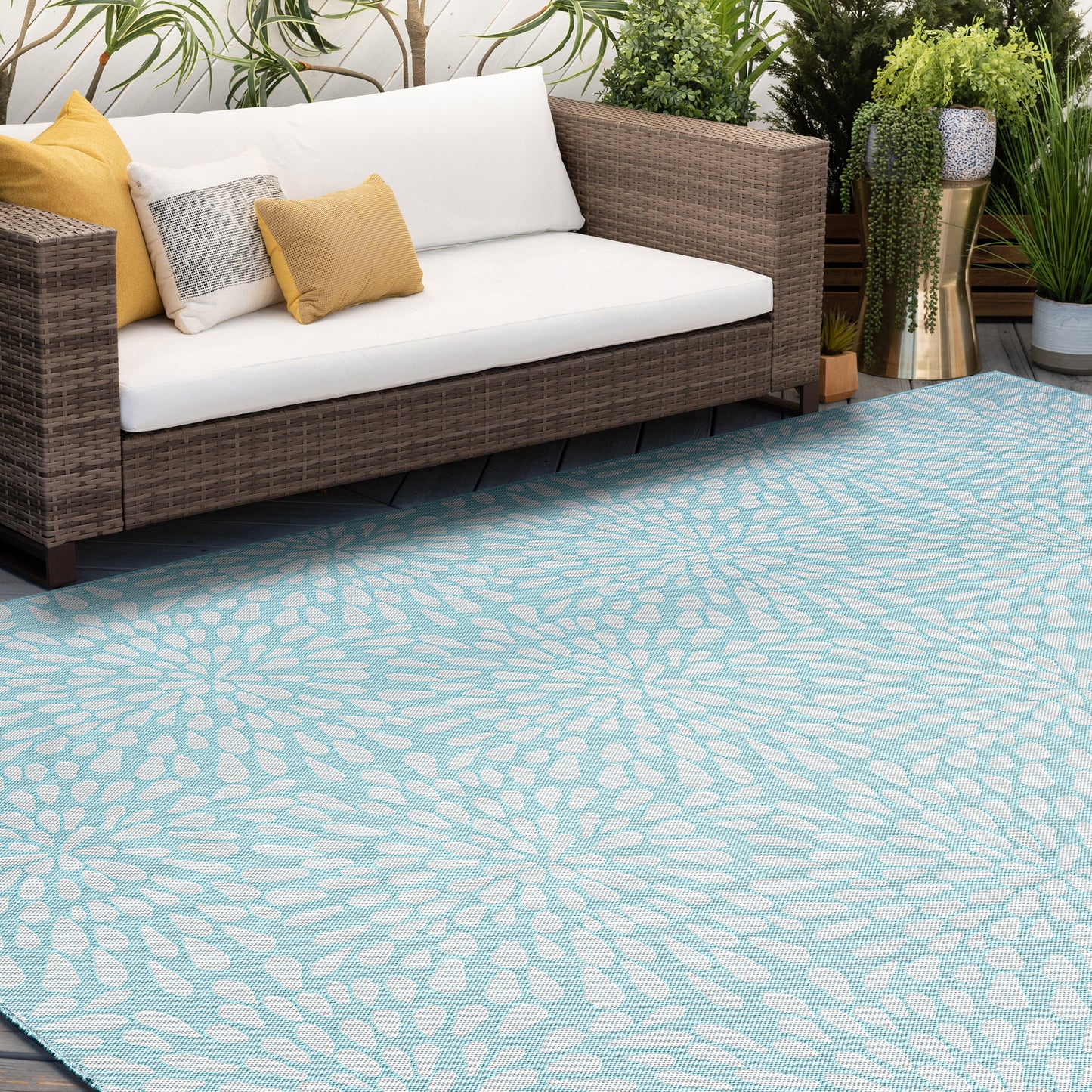 Eco-ECO19 Flat Weave Synthetic Blend Indoor/Outdoor Area Rug by Tayse Rugs