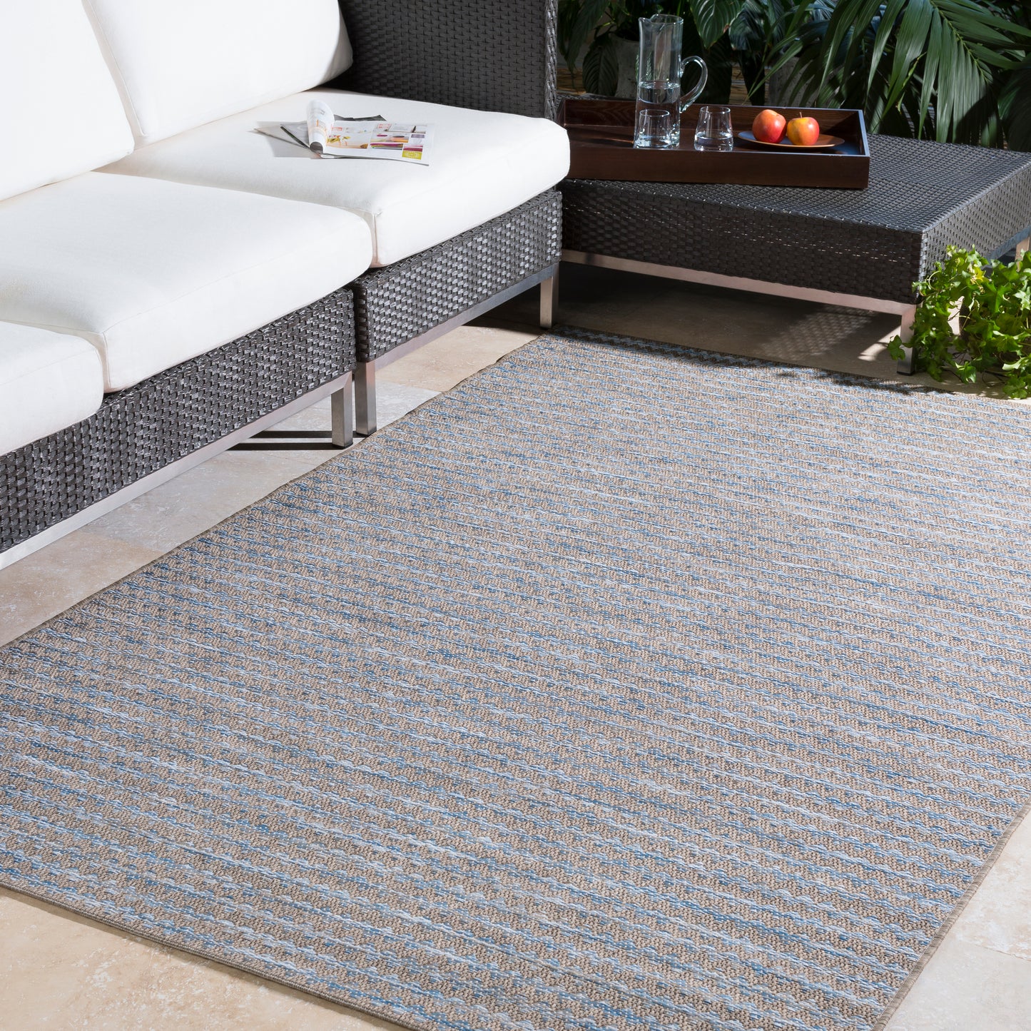 Santa Cruz 15578 Machine Woven Synthetic Blend Indoor/Outdoor Area Rug by Surya Rugs