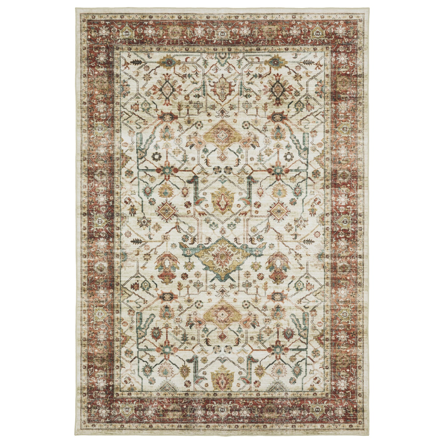 SUMTER Distressed Machine-Print Synthetic Blend Indoor Area Rug by Oriental Weavers