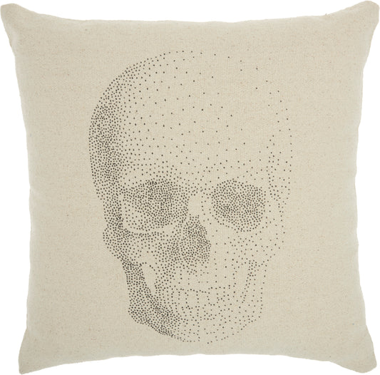 Life Styles DL510 Cotton Printed Skull Throw Pillow From Mina Victory By Nourison Rugs