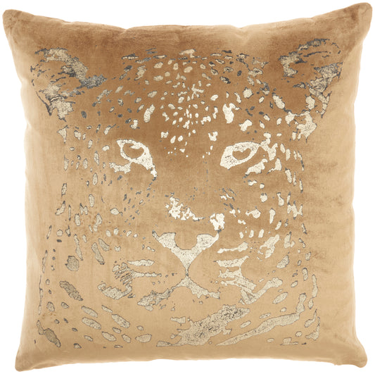 Sofia AC388 Velvet Gold Foil Print Throw Pillow From Mina Victory By Nourison Rugs