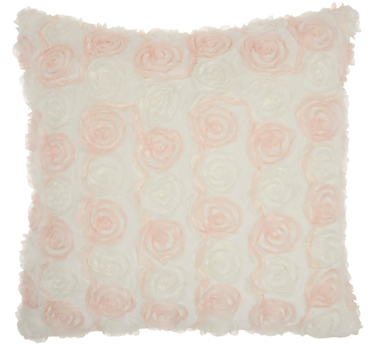 Faux Fur L1940 Synthetic Blend Chiffon Roses Fx Fur Throw Pillow From Mina Victory By Nourison Rugs
