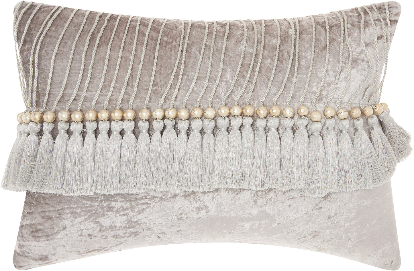 Sofia CS018 Synthetic Blend Velvet Tassels Throw Pillow From Mina Victory By Nourison Rugs