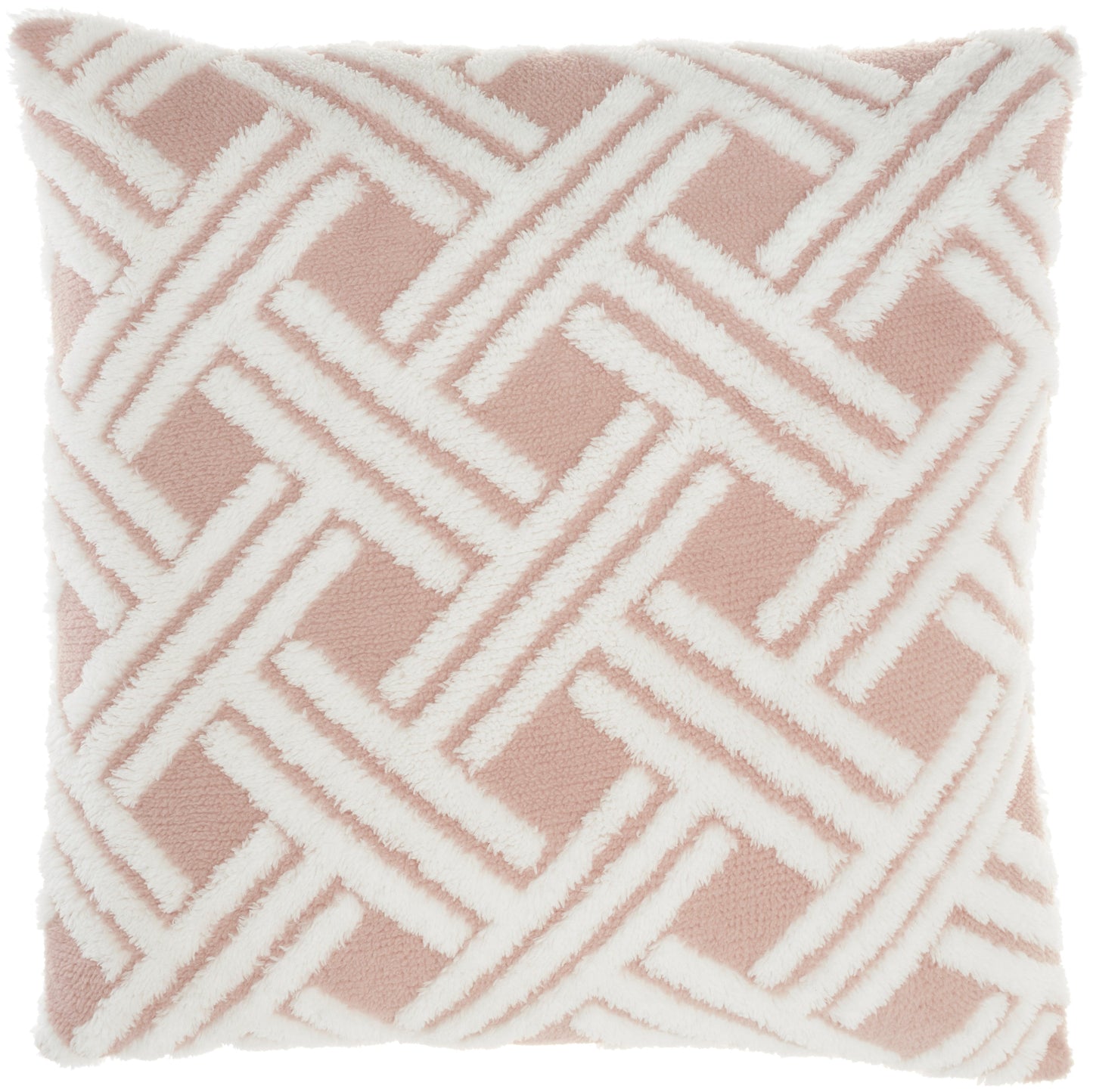 Faux Fur TL901 Synthetic Blend Jaquared Basketweave Throw Pillow From Mina Victory By Nourison Rugs