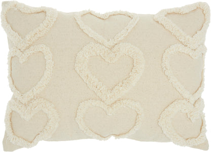 Life Styles GT022 Cotton Raised Hearts Throw Pillow From Mina Victory By Nourison Rugs