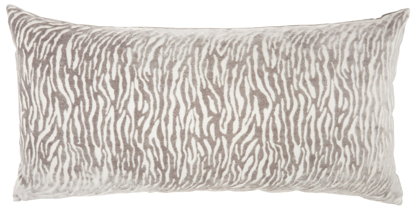 Luminescence ET139 Synthetic Blend Metallic Zebra Throw Pillow From Mina Victory By Nourison Rugs