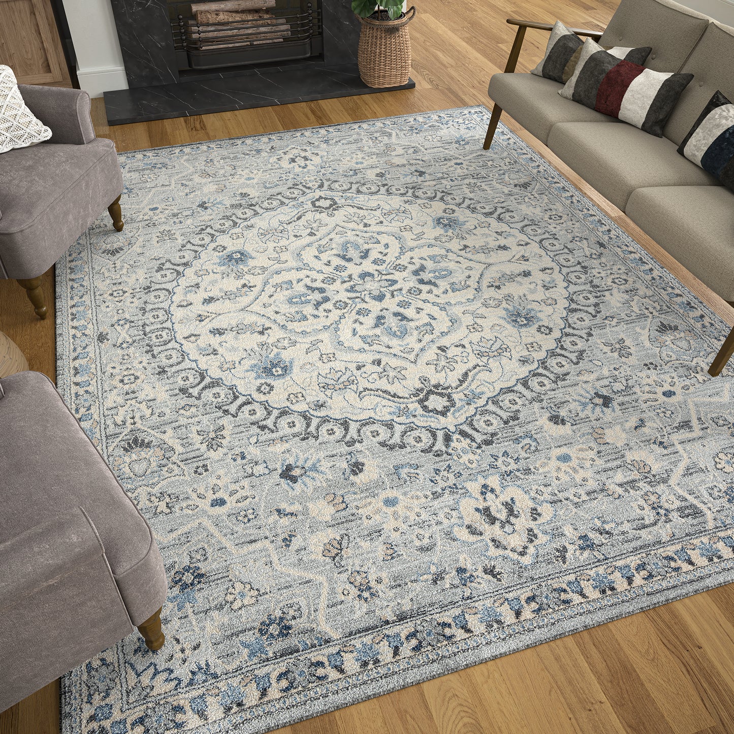 Tuscany-TUS11 Cut Pile Synthetic Blend Indoor Area Rug by Tayse Rugs