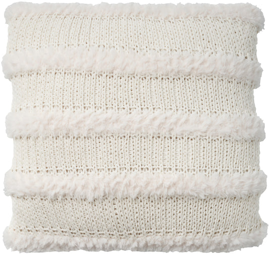 Faux Fur VV190 Synthetic Blend Knit Fx Fur Stripes Throw Pillow From Mina Victory By Nourison Rugs