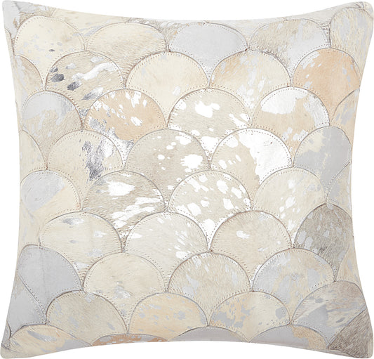 Natural Leather Hide S1203 Leather Metalic Balloons Throw Pillow From Mina Victory By Nourison Rugs