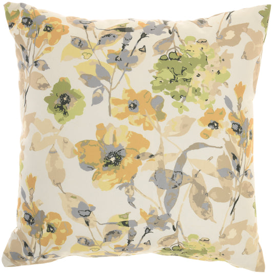 Outdoor Pillows GT126 Synthetic Blend Water Drops & Flower Throw Pillow From Mina Victory By Nourison Rugs