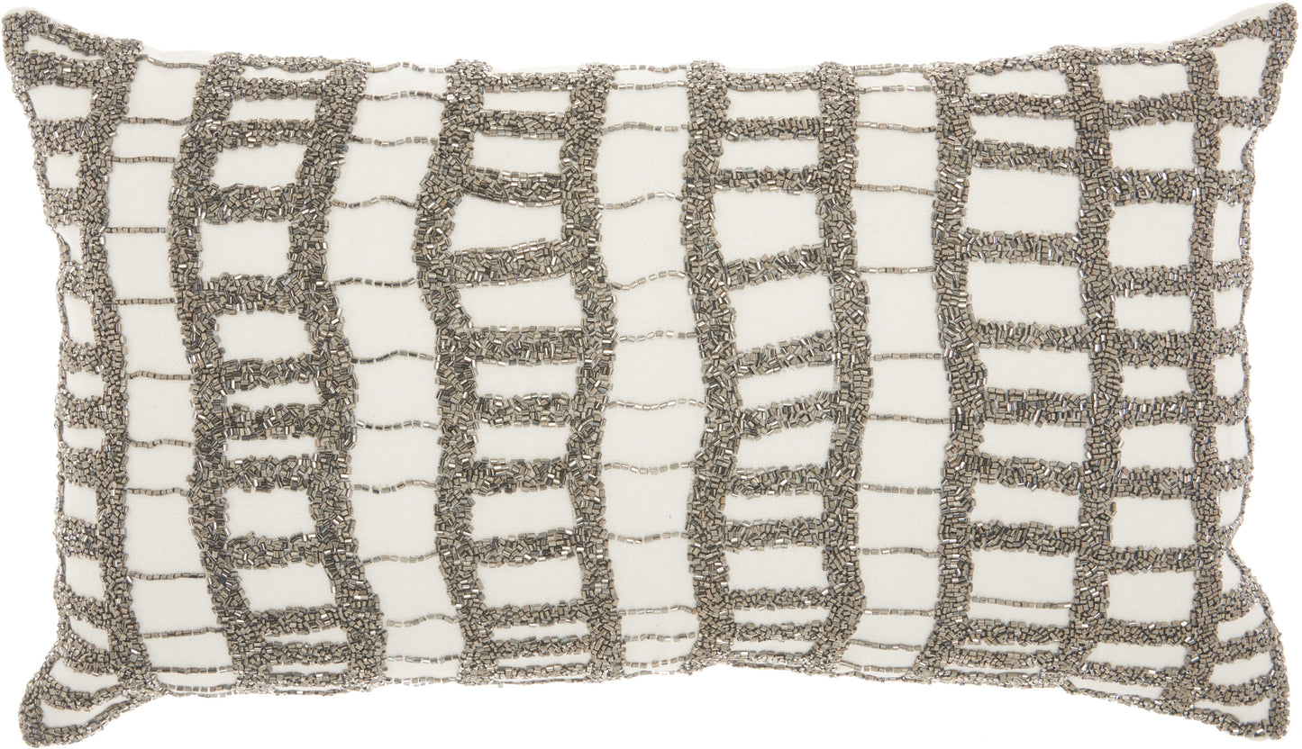 Luminescence E5570 Cotton Beaded Ladders Throw Pillow From Mina Victory By Nourison Rugs