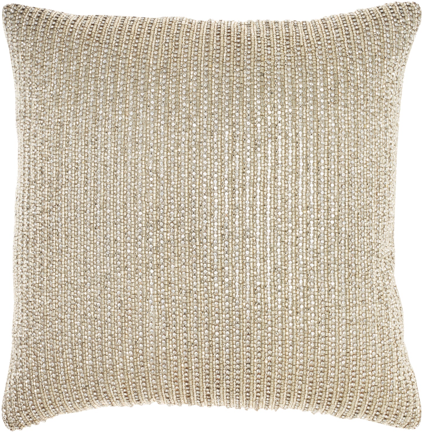 Luminescence Z0735 Cotton Beaded Horiz Stripes Throw Pillow From Mina Victory By Nourison Rugs