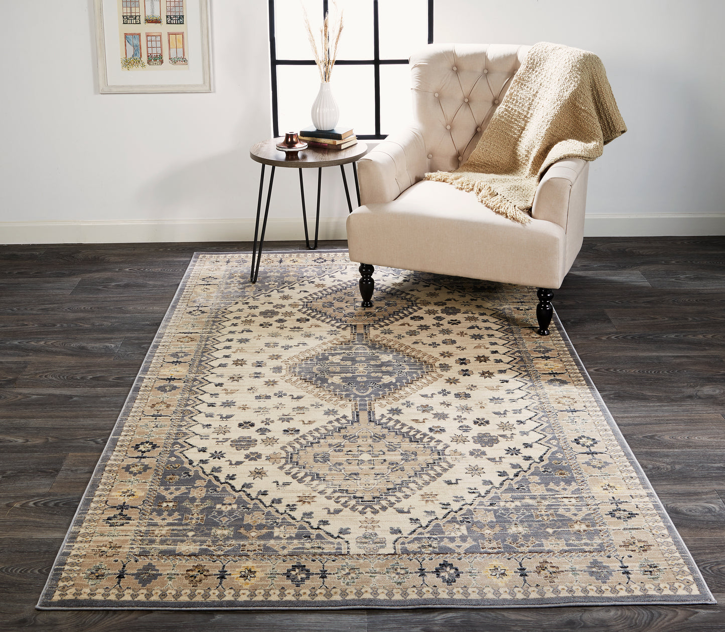 Grayson 3577F Machine Made Synthetic Blend Indoor Area Rug by Feizy Rugs
