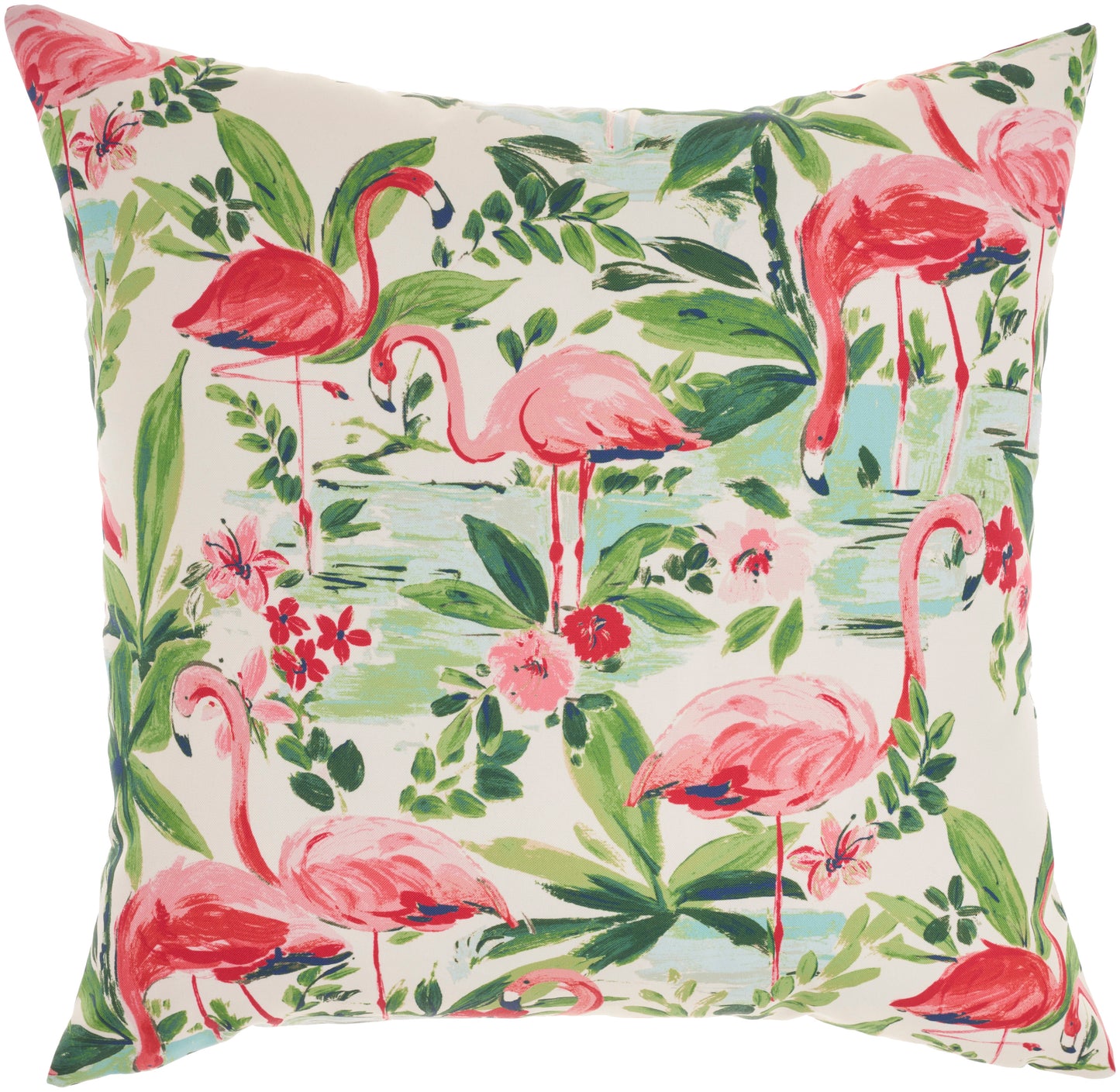 Waverly Pillows WP002 Synthetic Blend Flamingos Throw Pillow From Waverly By Nourison Rugs