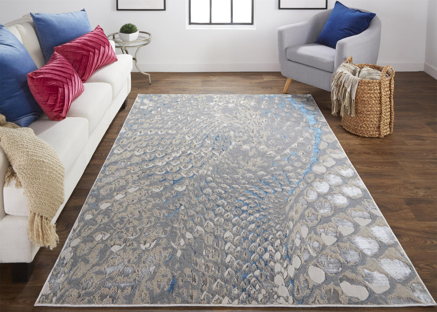 Azure 3403F Machine Made Synthetic Blend Indoor Area Rug by Feizy Rugs