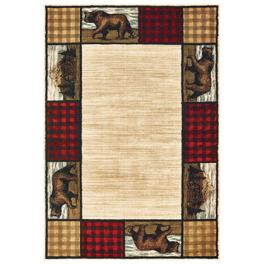 WOODLANDS Border Power-Loomed Synthetic Blend Indoor Area Rug by Oriental Weavers | Area Rug