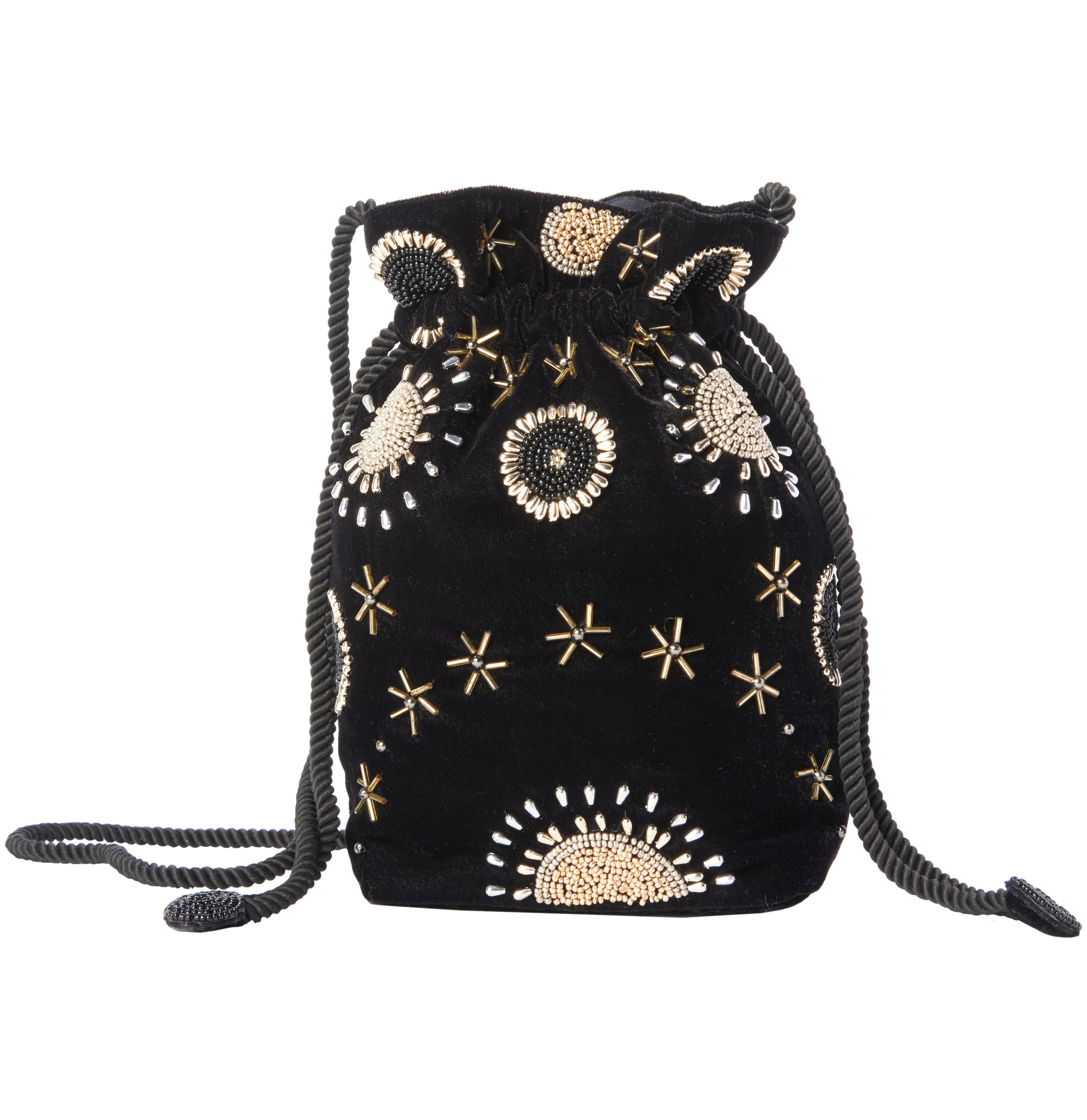 Handbags & Crossbody Z8787 Synthetic Blend Beaded Bucket Bag Handbag From  Mina Victory By Nourison Rugs