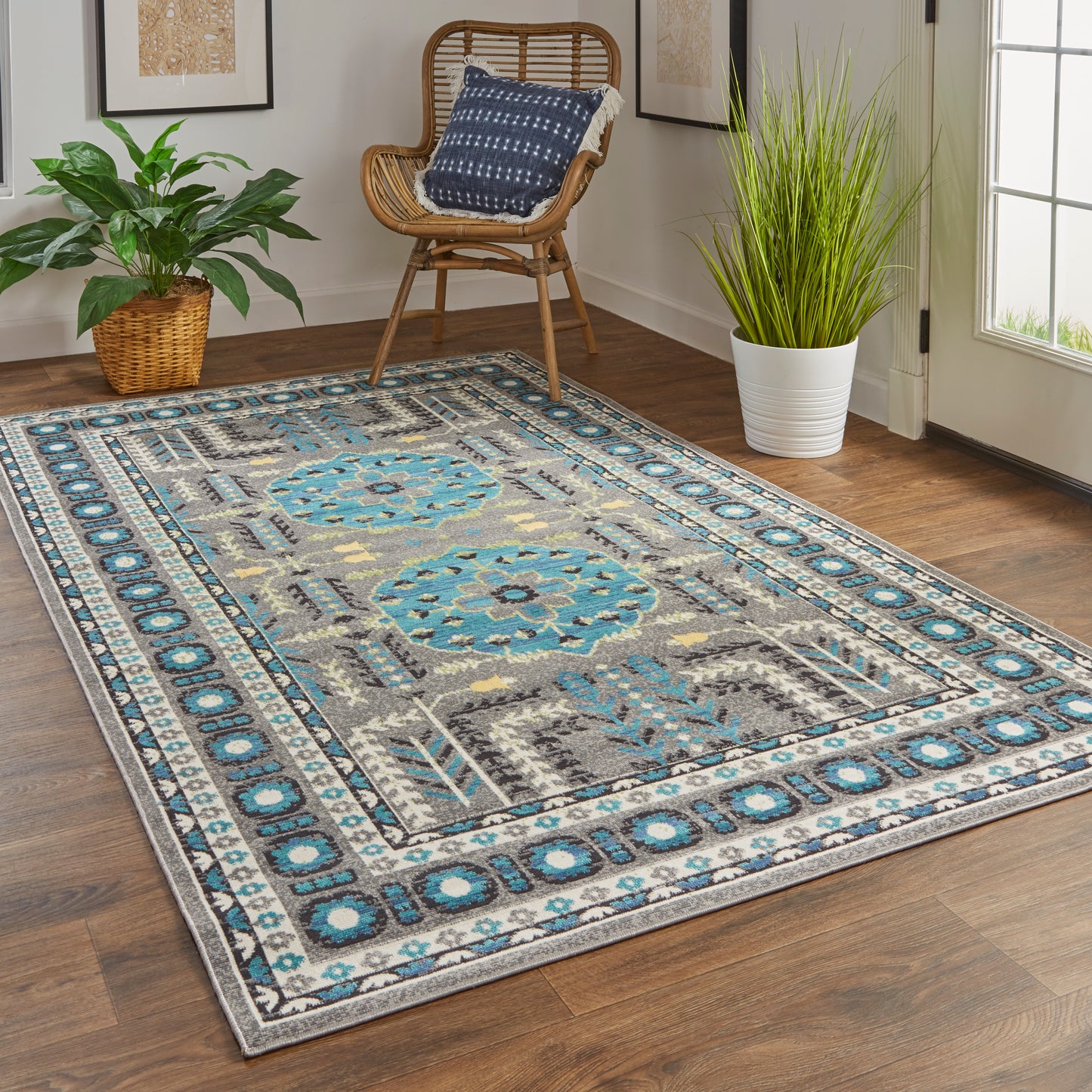 Foster 3754F Machine Made Synthetic Blend Indoor Area Rug by Feizy Rugs