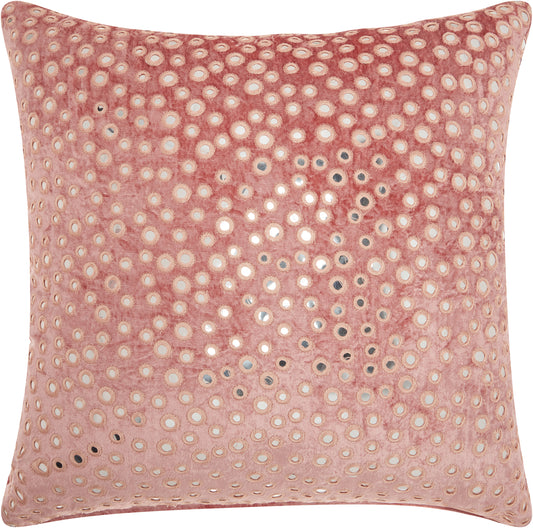 Sofia CS004 Synthetic Blend Velvet Mirrors Throw Pillow From Mina Victory By Nourison Rugs