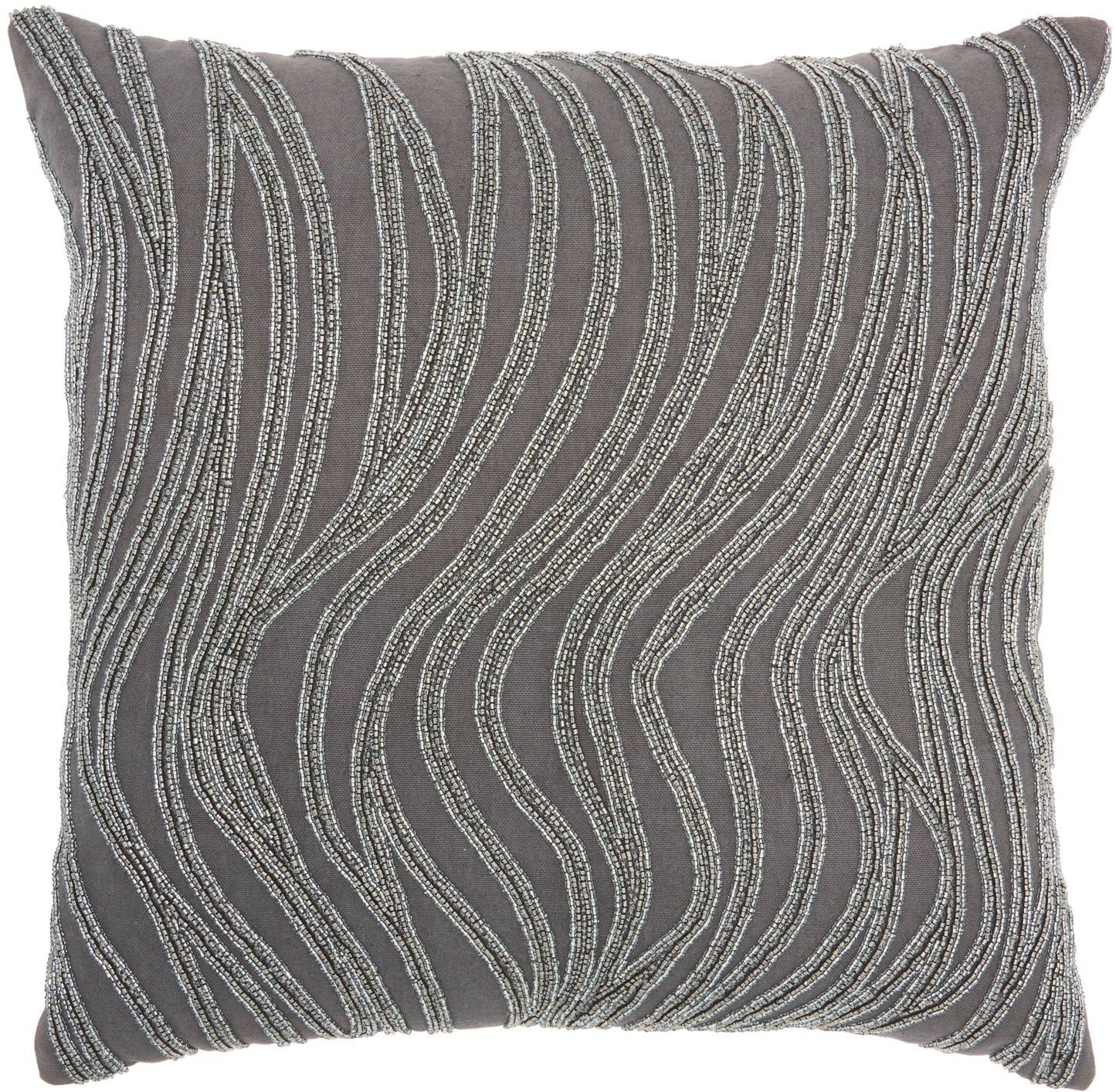 Luminescence E1569 Cotton Beaded Waves Throw Pillow From Mina Victory By Nourison Rugs